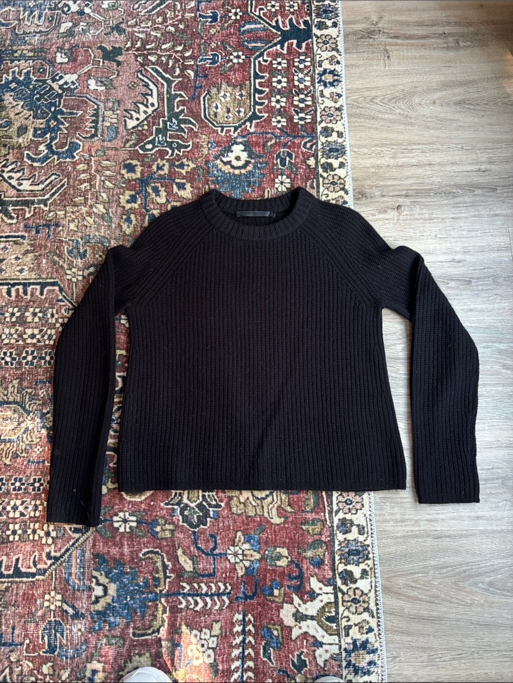 Jenni Kayne Black Ribbed Cashmere Crewneck Sweater